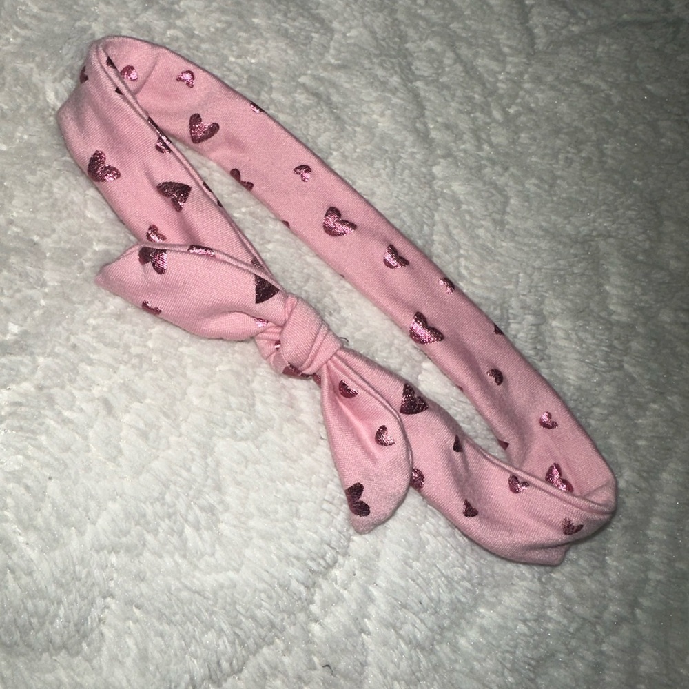 Pink Heart Patterned Kids Headband. MUST BE BUNDLED